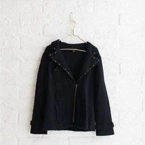 A. Giannetti Black 100% Wool Jacket with Gold Studded Accents - Women’s L